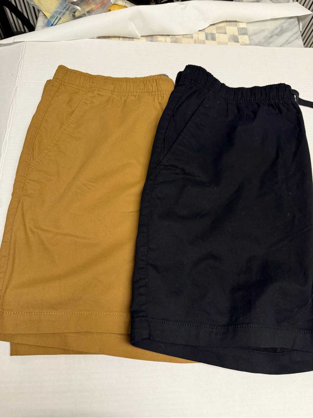 Old Navy Men's Elastic Waist Shorts in Black and Mustard